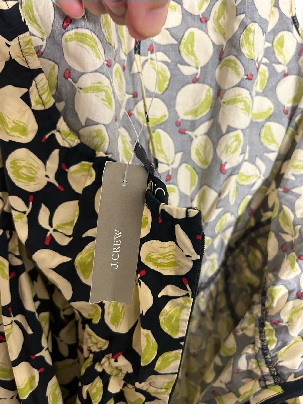 J.Crew Lemon Print Halter Dress XL NWT Adjustable Waist Cotton - Picture 10 of 11